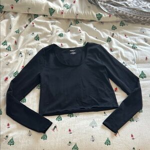 PacSun Midnight Black Scoop Neck Crop Top